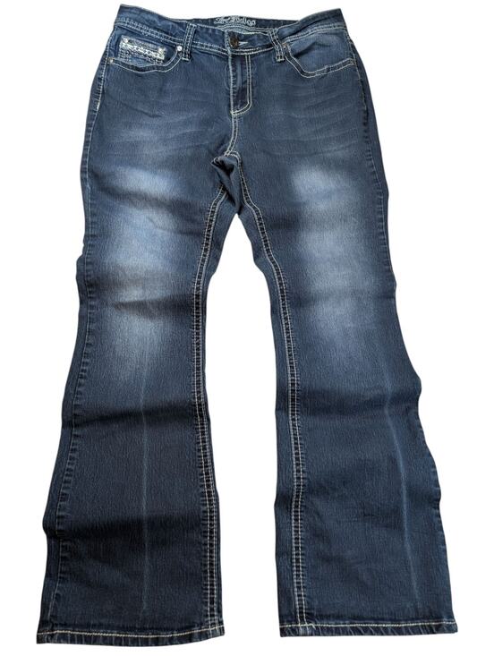 Love Indigo Denim - Love Indigo Premium Women's Size 12 Blue Denim Jeans Bootcut Grunge Y2K